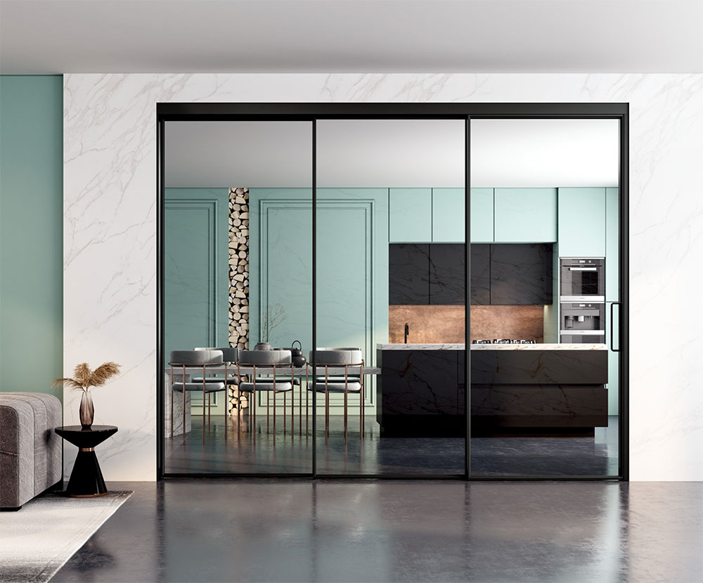 三軌窄邊聯(lián)動(dòng)吊趟門