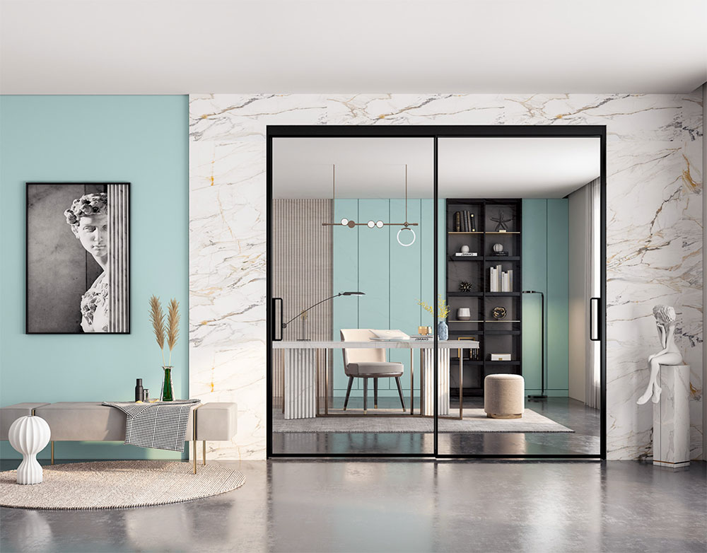 兩軌窄邊吊趟門